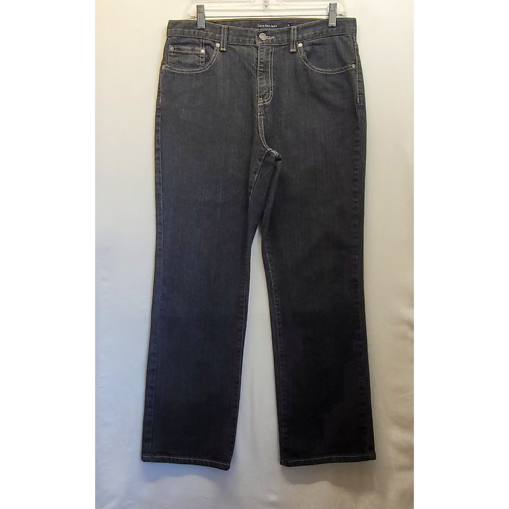 Calvin Klein Jeans Womens 12 W32 L30 Black Stretch Bootcut Denim Classic